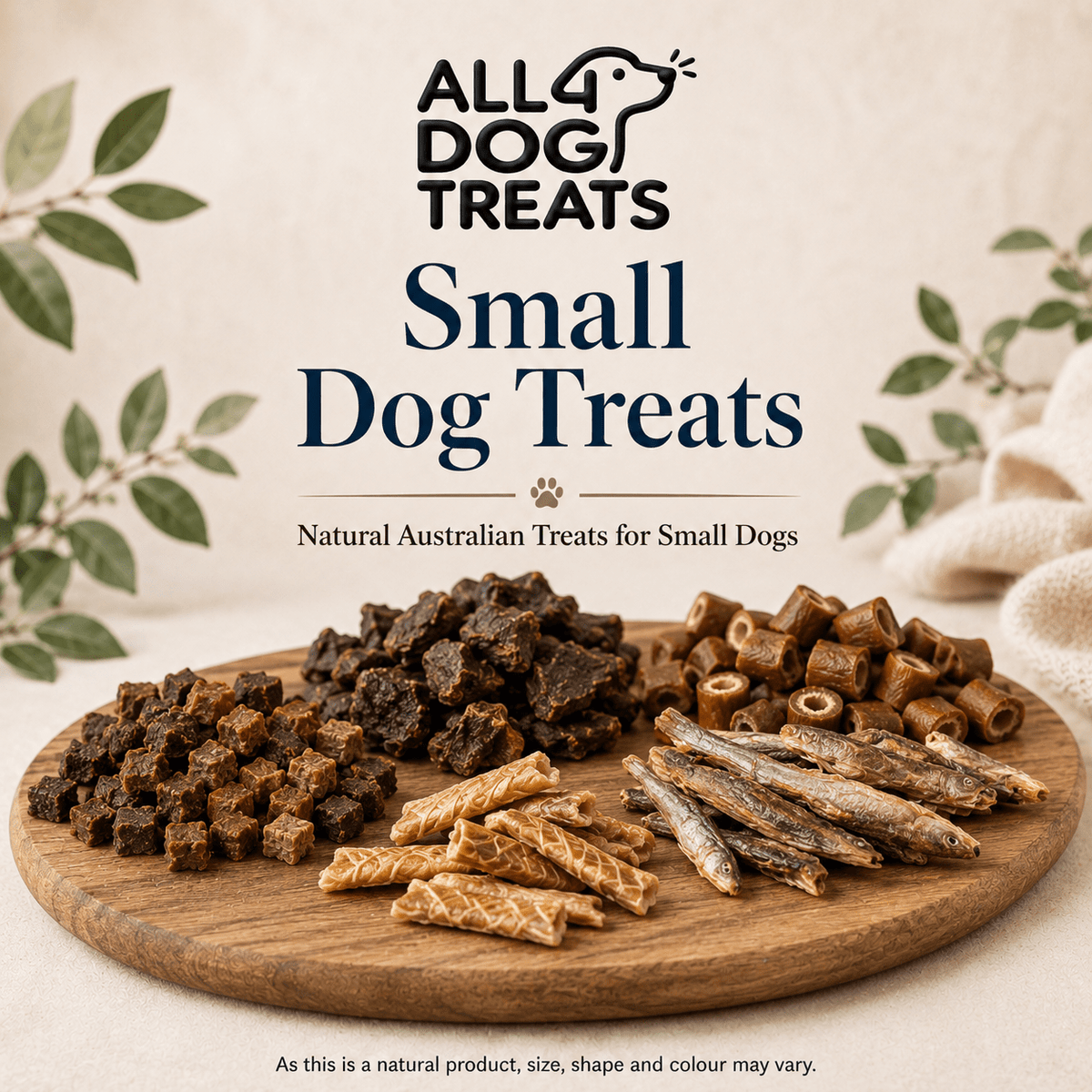 Natural Australian dog treats for small dogs including bite size training treats and smaller chews by ALL4DOGTREATS