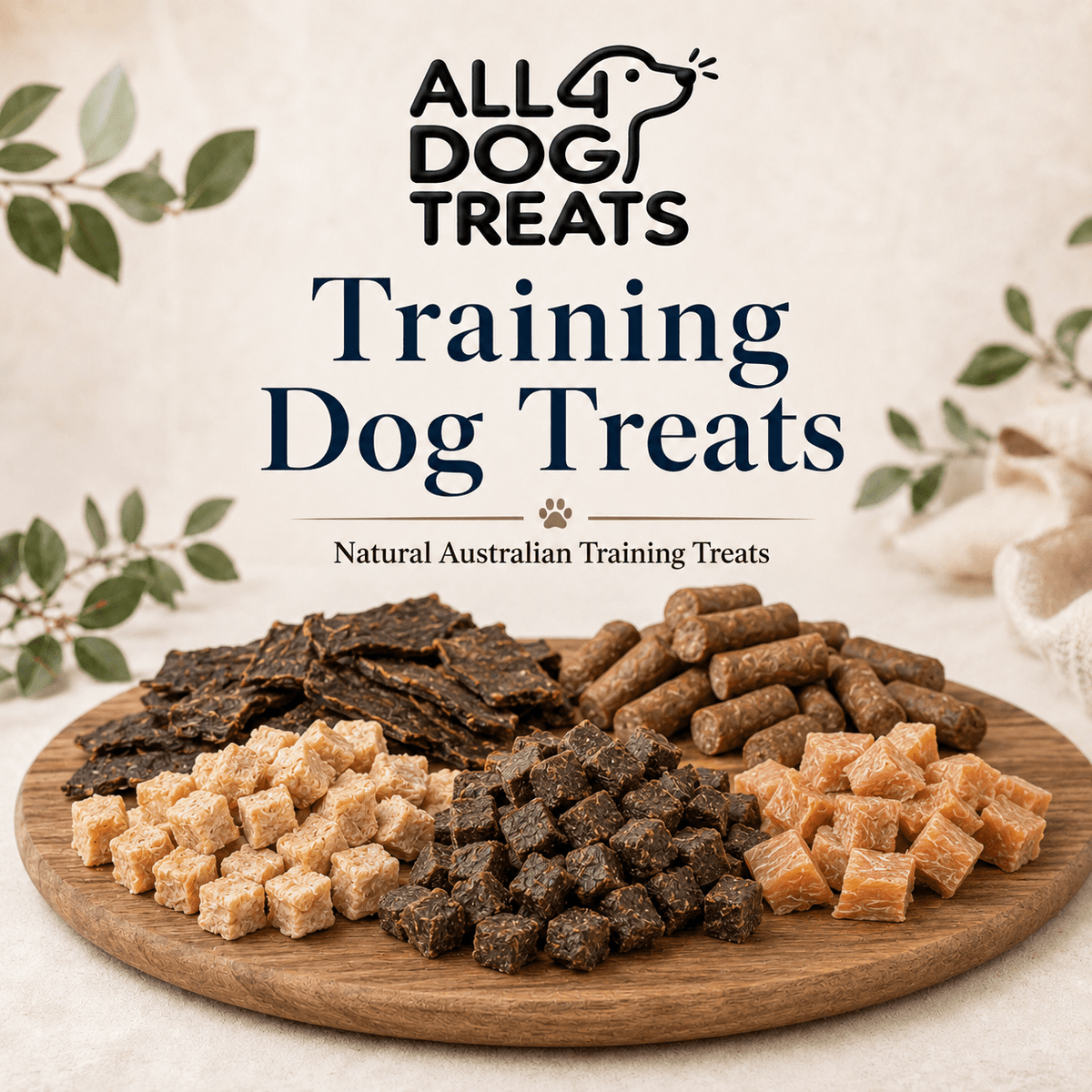 Australian training dog treats including bite size kangaroo, chicken, beef and fish rewards by ALL4DOGTREATS
