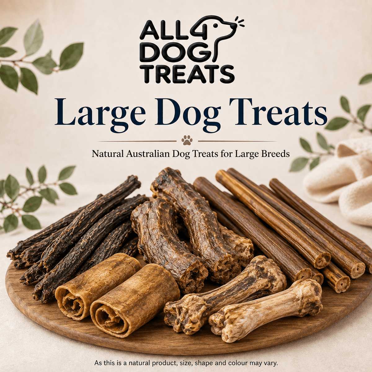 Natural Australian dog treats and long lasting chews for large dogs by ALL4DOGTREATS
