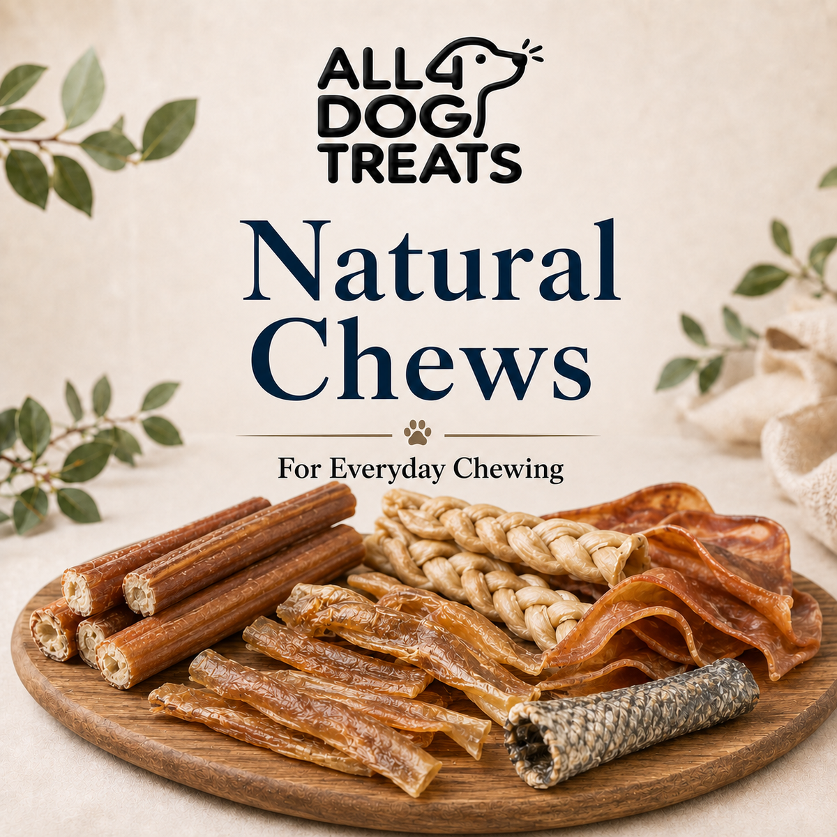 Natural dental dog treats and long lasting chews for healthy teeth and gums by ALL4DOGTREATS