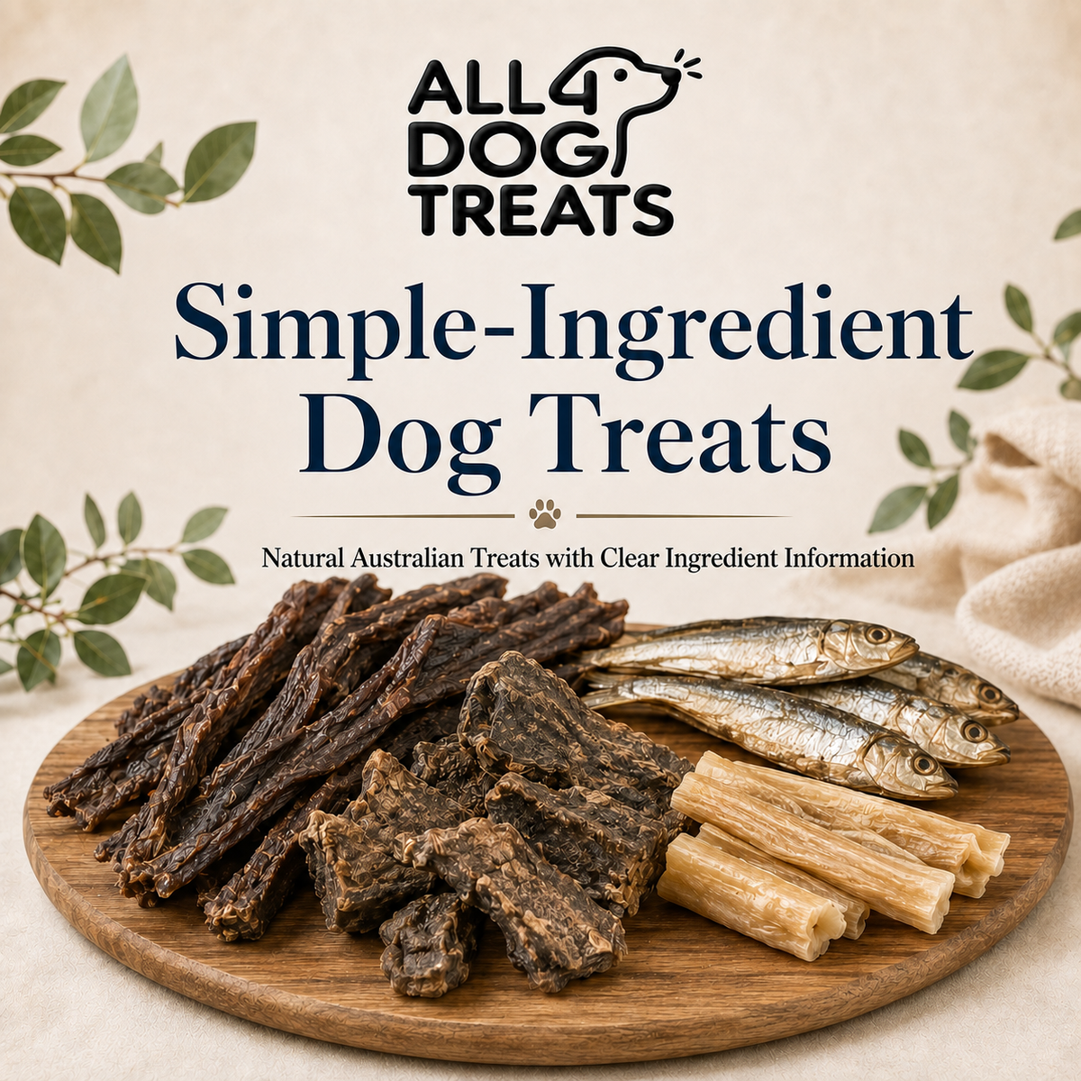 Simple-ingredient Australian dog treats with clear ingredient information