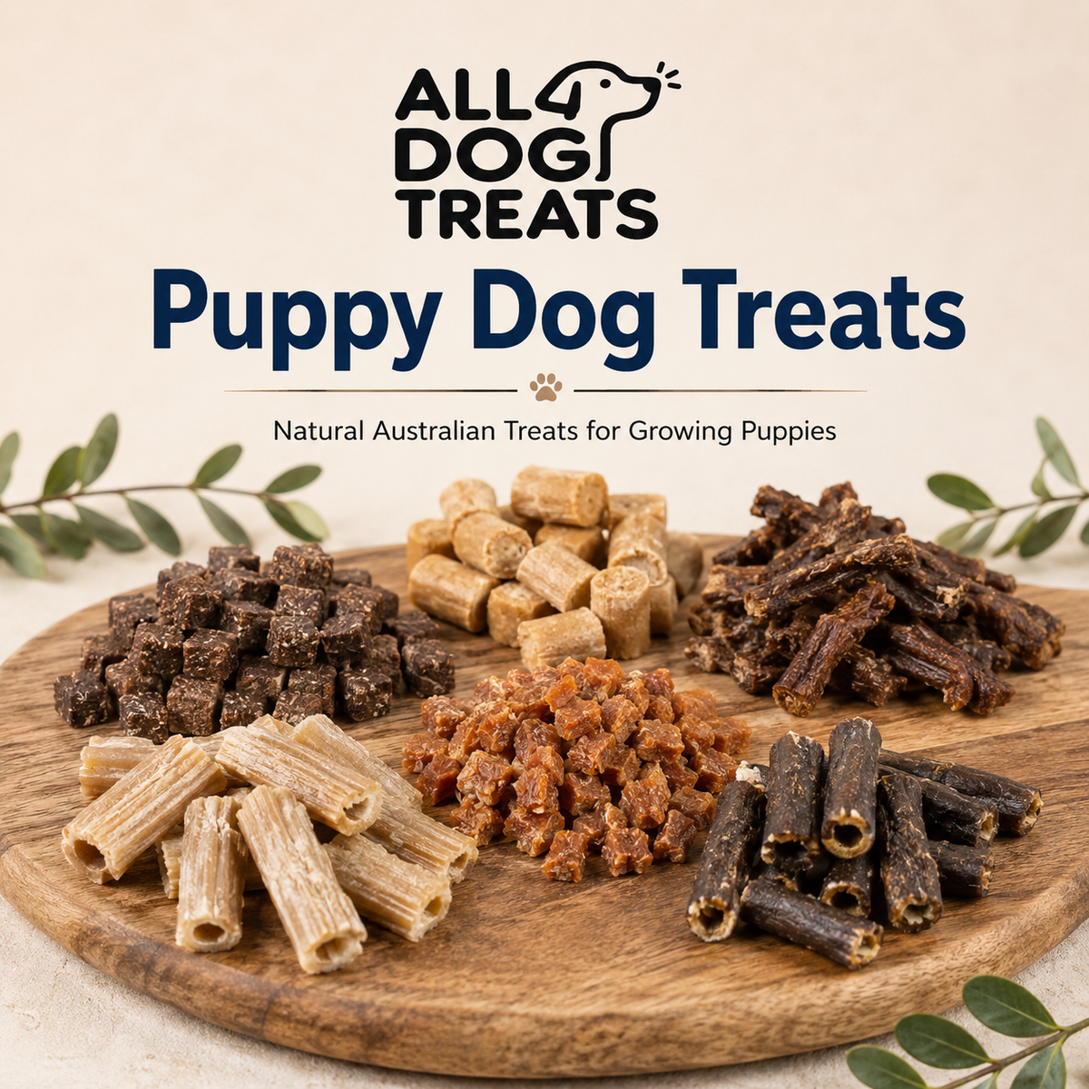 Natural Australian puppy dog treats including small training treats and easy to chew rewards by ALL4DOGTREATS