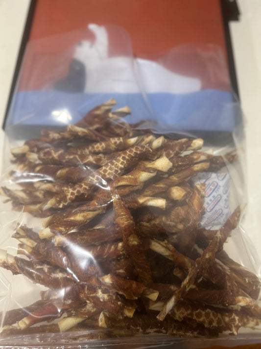 Rawhide & Duck Breast Pops 1kg (50-60pcs) Dog Treats Free Post