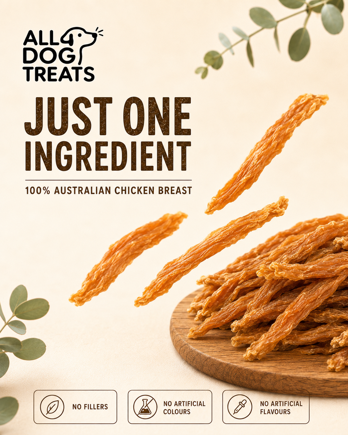 Australian Chicken Breast Strips Training Dog Treats – 1kg
