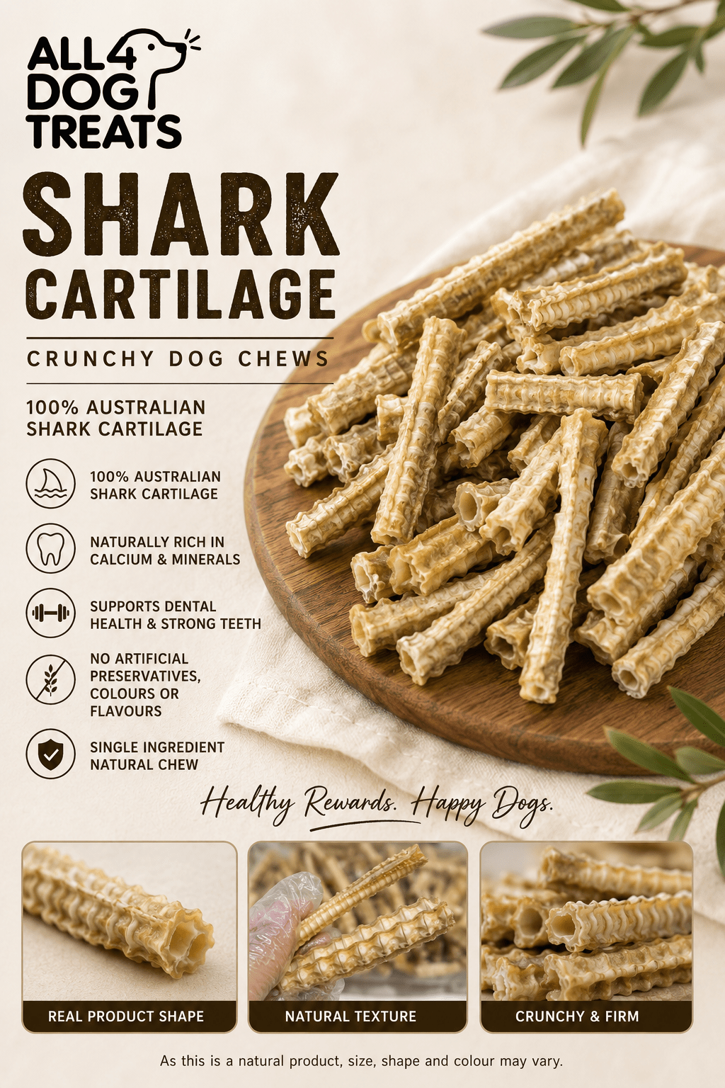 Australian Shark Cartilage Crunchy Dog Chews – 1kg