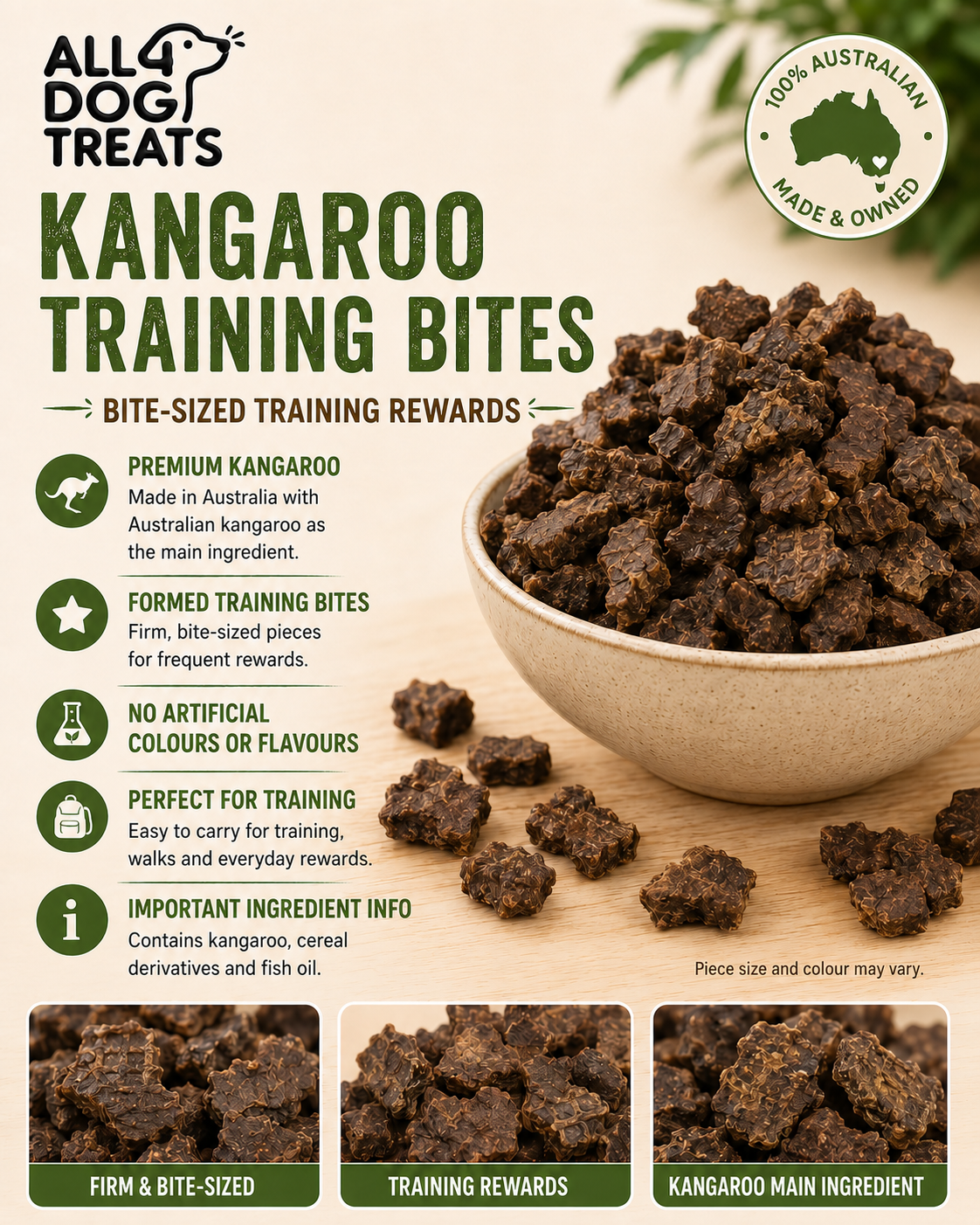 Australian Kangaroo Training Dog Treats – 1kg